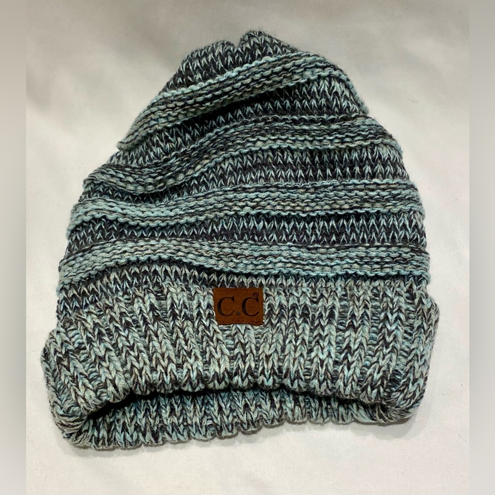 C.C Marled Mint & Charcoal Beanie